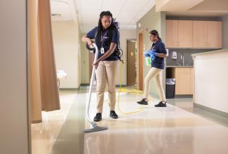 Janitronics team cleaning medical facility