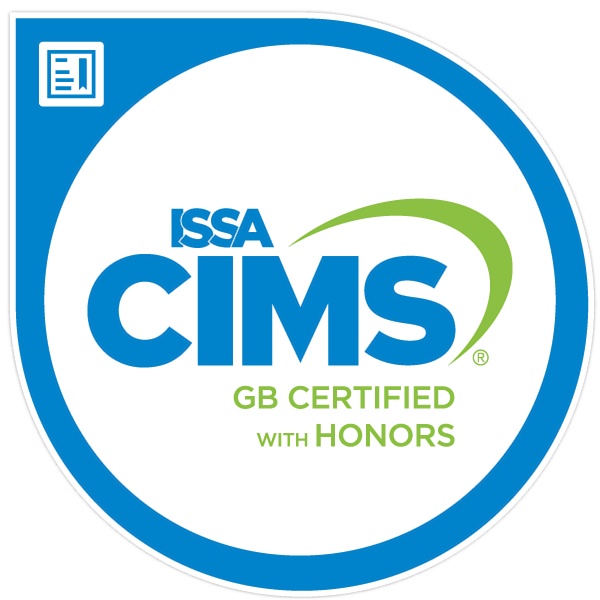 Janitronics' ISSA CIMS-GB with Honors badge from Credly