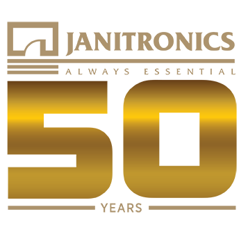 Janitronics' 50th anniversary logo